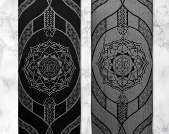 MANTRA V2 (limited print) • SMOKE • Reversible Festival Shawl/Scarf / Rave Shawl / Rave Pashmina / Pashmina Festival • Rage Nation Apparel