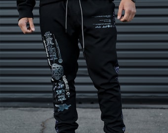MIND OF ZEN V1 • Iridescent Ink Joggers // Joggers w/ Hidden Pocket // Sacred Geometry Clothing // All Year Festival Clothing / Comfort Fit