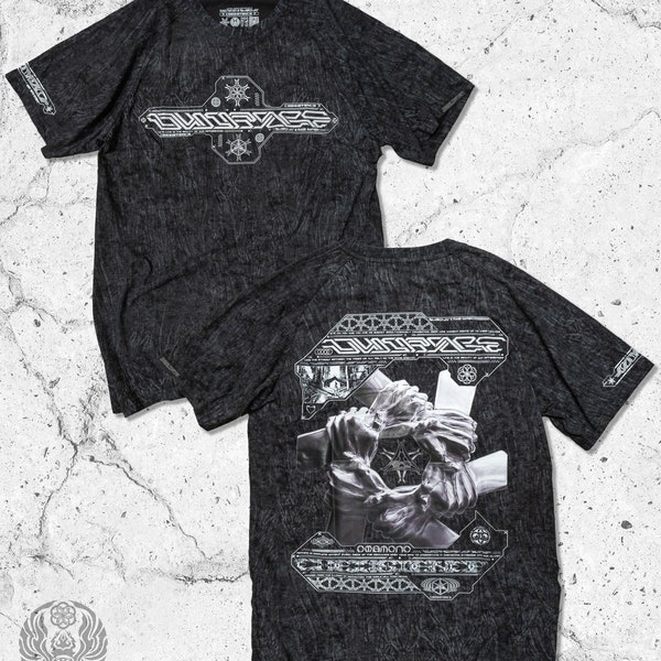 Coexist V2 • Striped Acid Wash • Premium T-Shirt  // Sacred Geometry T-shirt // Festival Apparel // Streetwear // Art /