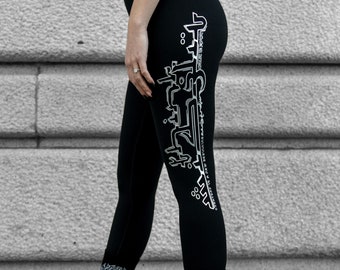 THINK WISELY • LABRADORITE Effect • Snakeskin Yoga Pants / Leggings / Leggings / Resonate Yoga / Men / Women / Pattern / Size Inclusive