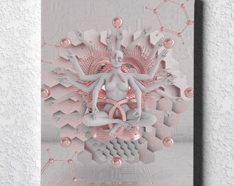 GOT'EM • Glass CRANE • Vertical Canvas Wrap // Canvas / Canvas Art / Canvas Wall Art / Canvas Print / Art Collectibles / Prints / Home Decor