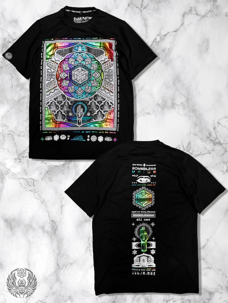 Boundless Union V2 Spectrum Premium T-Shirt // Sacred Geometry T-shirt // Festival Apparel // Streetwear // Art / image 3