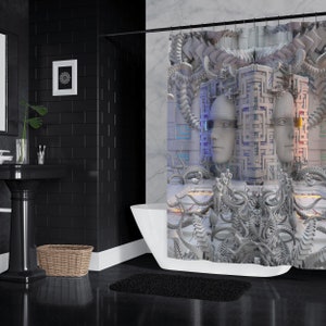 DEFENSE NODE  • Glass Crane • Shower Curtain / Shower Curtains / Shower Curtain Set / Shower Curtain Boho / Shower Curtains Boho