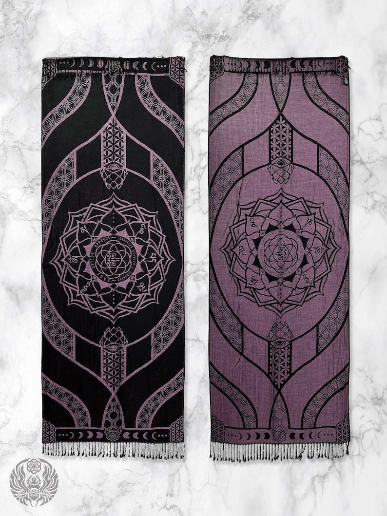 MANTRA V2 limited print ICE PINK Reversible Festival Shawl/Scarf /Rave Shawl / Rave Pashmina / Pashmina Festival Rage Nation Apparel image 1