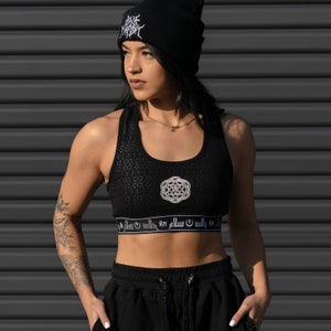 MIND Of ZEN V2 • Black/White • Luxe Sports Bra / Clothing / Women&#39;s Clothing / Sports & Fitness / Black / Yoga Bra / Yoga Sports Bra / Yoga