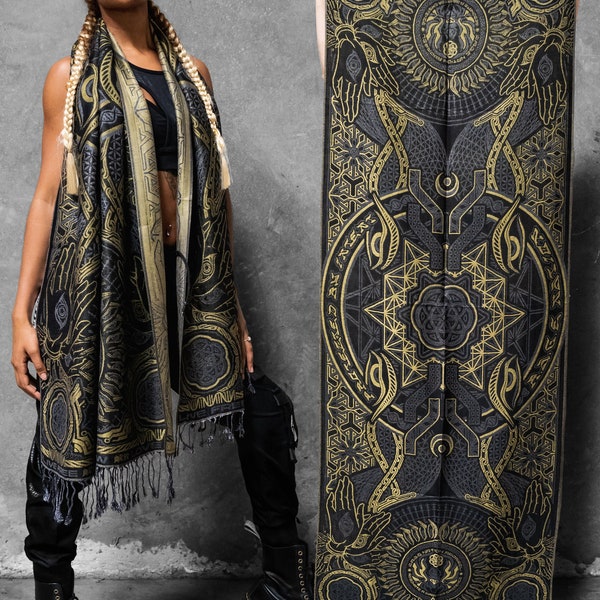 PROTECTED By INTENT • GOLD • Festival Shawl / Festival Pashmina / Festival Shawl / Festival Scarf / Pashmina Festival