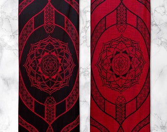 MANTRA V2 (limited print) • CRIMSON • Reversible Festival Shawl/Scarf / Rave Shawl / Rave Pashmina / Pashmina Festival • Rage Nation Apparel