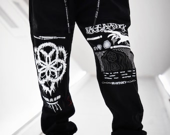 GRAINES DE LUMIÈRE // Pantalon de jogging avec poche cachée // Vêtements Sacred Geometry // Vêtements de festival d'été // Outfit rave