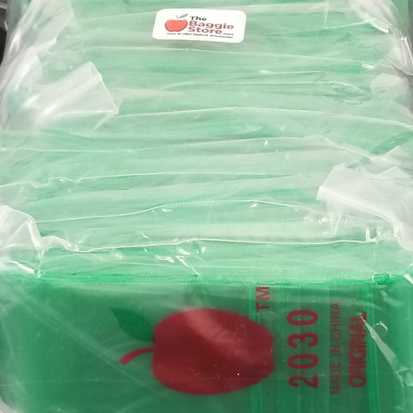 2030 GREEN Original Apple Bags 2" x 3" 1000 bags/10pks