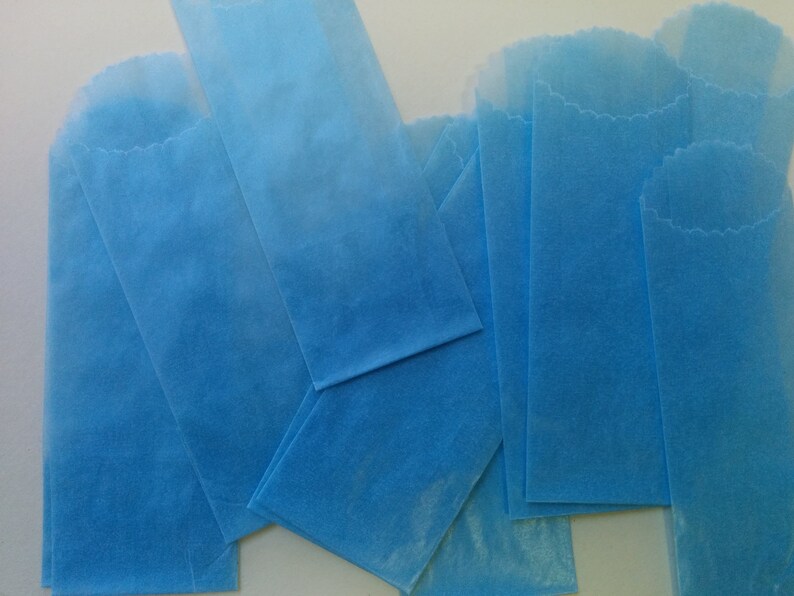 Vellum Glassine Stamp Wax Paper Envelope Bags BLUE Etsy