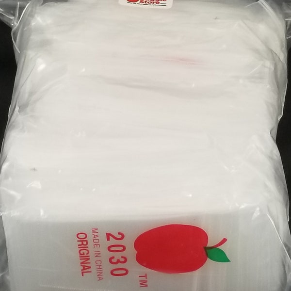 2030 CLEAR Original Apple Bags 2" x 3" 1000 bags/10pks