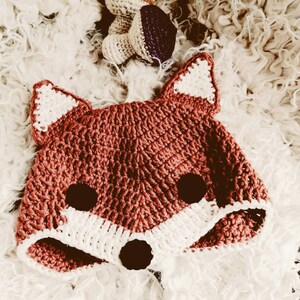 Crochet fox hat baby fox hat handmade beanie newborn to teenager fox hat. Dark Fox Hat photo prop