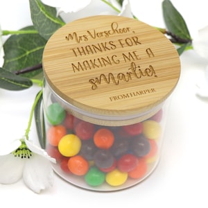 Engraved Teachers Smartie Jar End of Term Gift - Teachers End of Year Christmas Gift