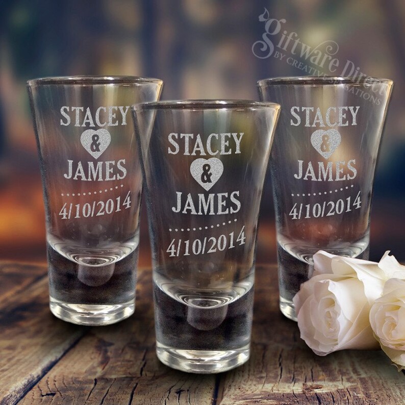 20-200 Wedding Personalised Engraved Shot Glasses Guest Favour Bomboniere Gift