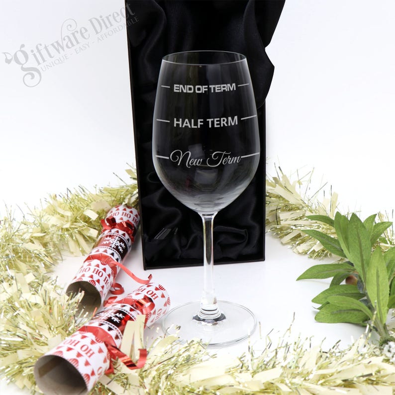 New Term Half Term End of Term Engraved 350 Ml Wine Glass Etsy Australia