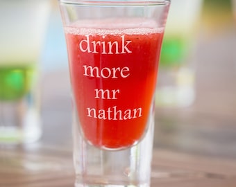 Engraved Birthday 60ml Tall Boston Shot Glass For party Favours 21st 18th