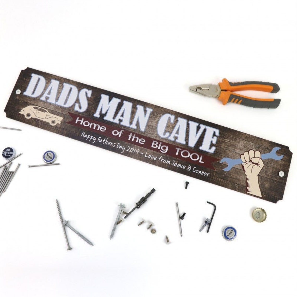 Lustiges Schild 'Historisches Gebäude / Dad's Man Cave' – Selbstklebend & Wiederablösbar