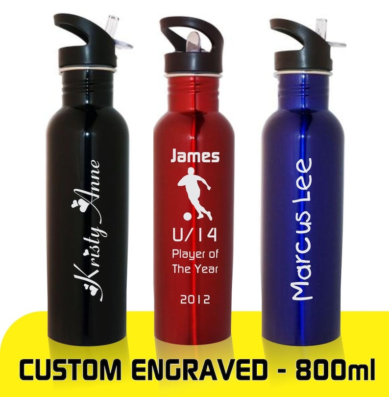 Personalised 800ml Engraved Drink Bottle Aluminium Sports Gift Etsy