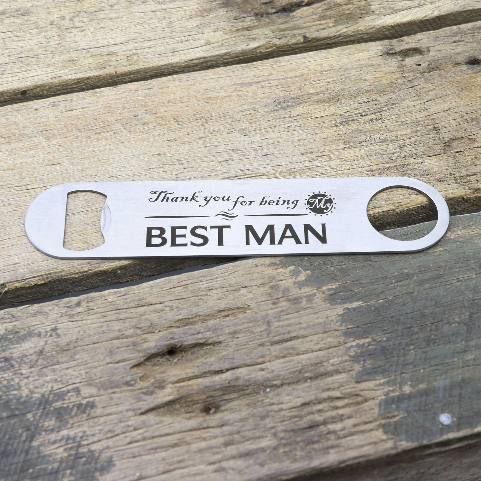 Engraved Stainless Steel Bottle Opener Thank You Bridal Party Etsy