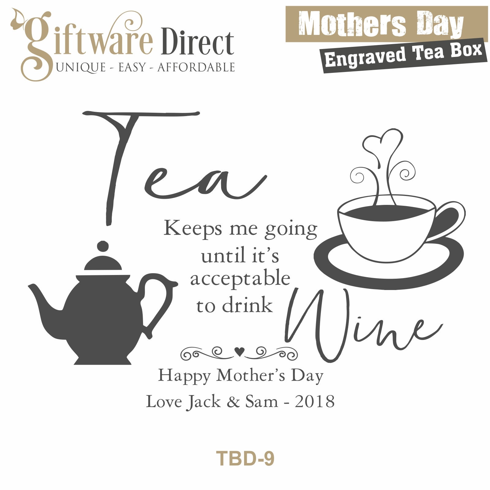 Personalised Wooden Tea Bag Box Caddy Mothers Day Engraved Etsy Australia