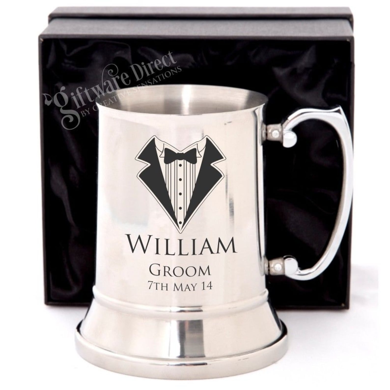 Personalised Engraved Stainless Beer Mug Tankard Wedding Etsy
