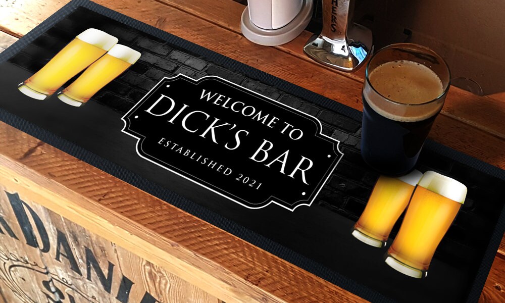 Personalised Bar Runner Large Counter Mat Barware Variety of Etsy