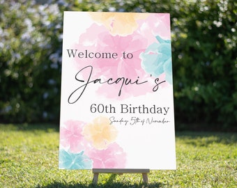Personalised Birthday Welcome Wooden Sign - 6mm Thick Sturdy Sign - Perfect for Birthday Parties