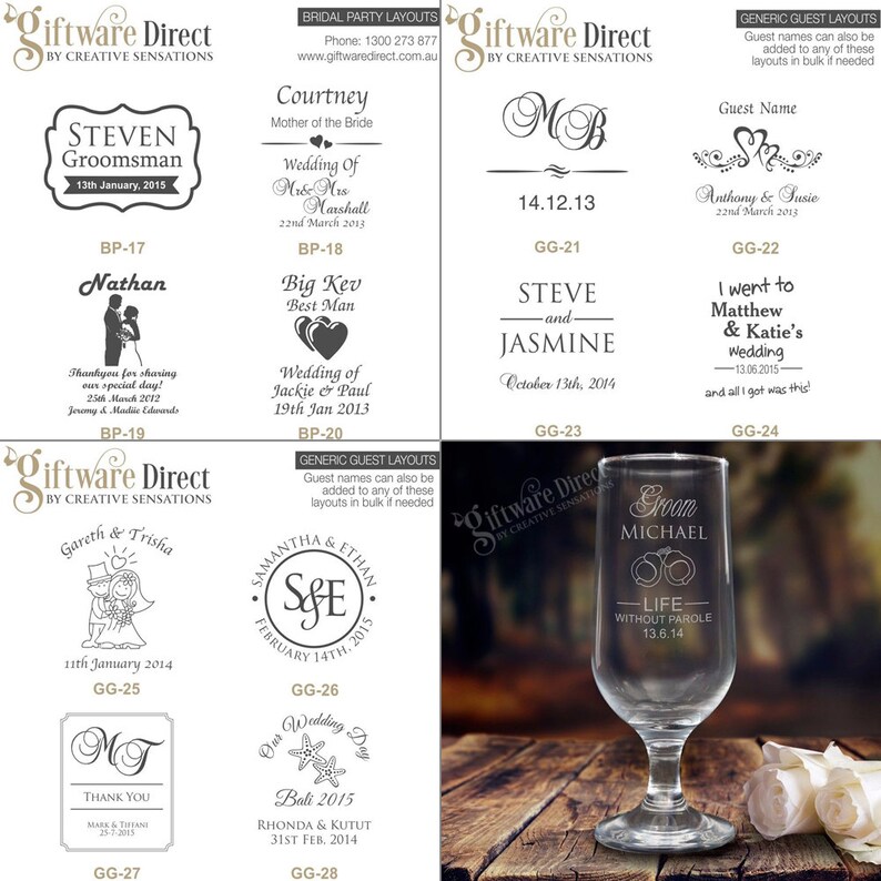 Personalised Engraved 425ml Footed Beer Glass Goblet Wedding Etsy