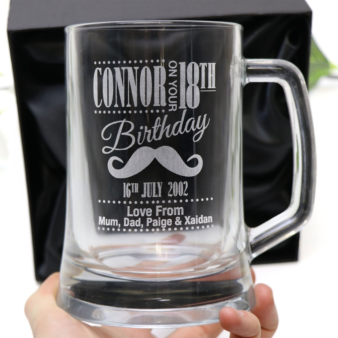 Personalised Engraved 500ml Beer Mug Birthday Glass All Age Etsy