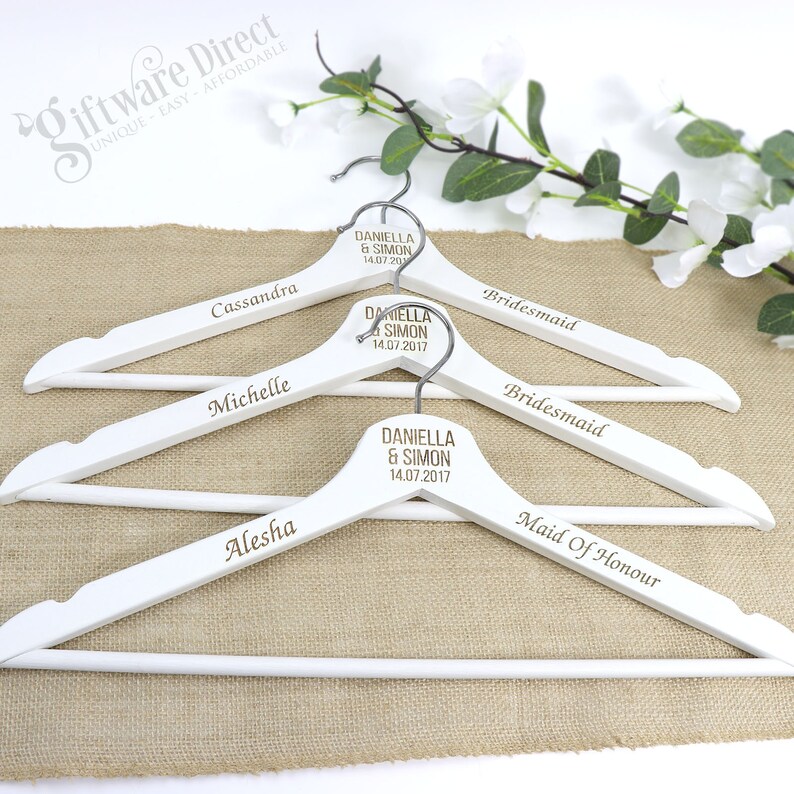 Engraved Personalised White Timber Coat Hanger Etsy Australia