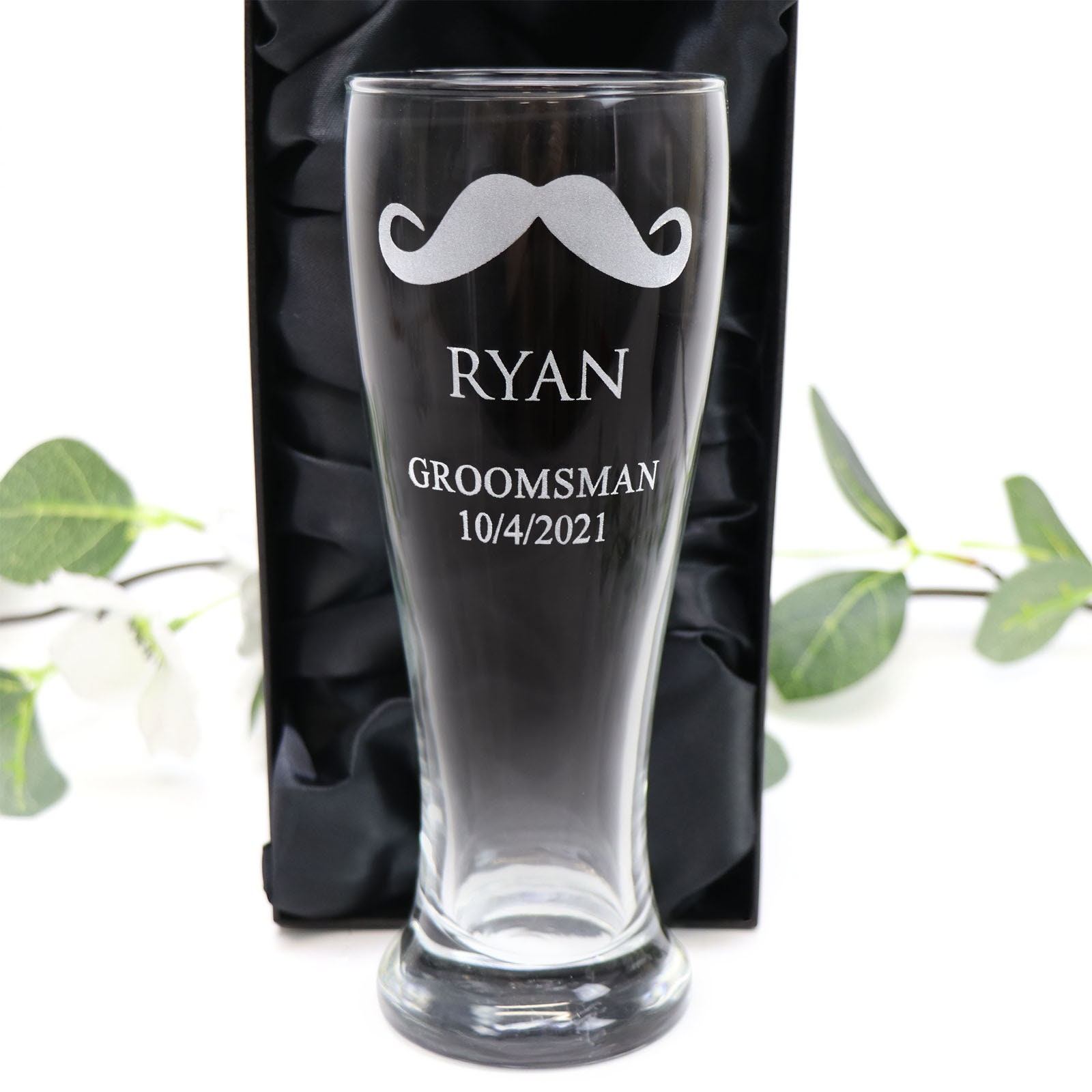 Personalised Engraved 425ml Beer Schooner Glass Wedding Bomboniere Gift Favor