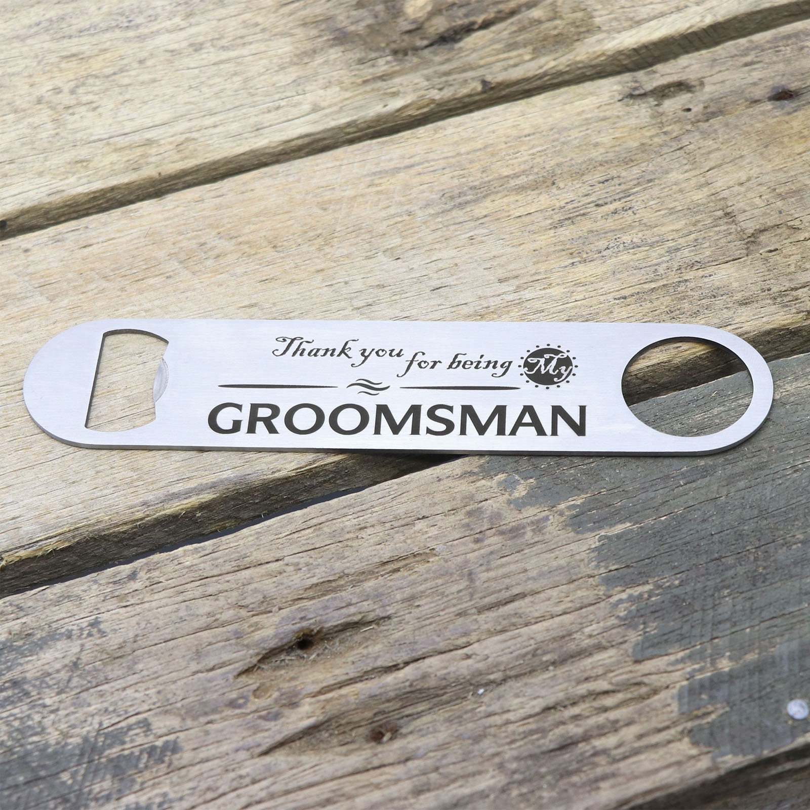 Engraved Stainless Steel Bottle Opener Thank You Bridal Party Etsy