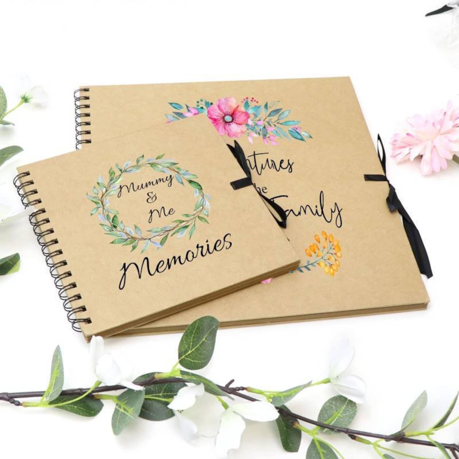 Personalised Memory Photo Album With Brown Cover and Paper 8 X 8