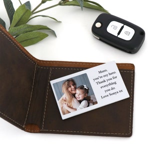 Personalised Photo Wallet Card Mothers Day Gift Mum Grandma Mom Nan Nanna
