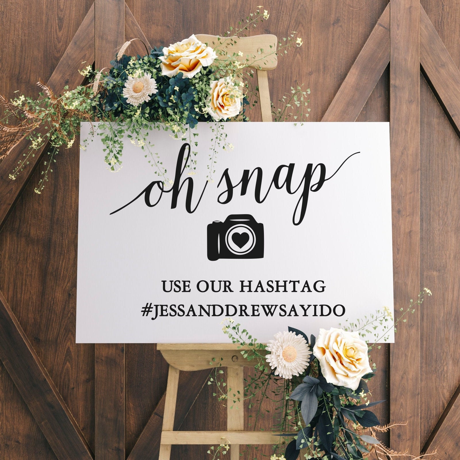 Personalised Hashtag Sign - Quality 6mm Thick Wooden Sign. Wedding ...