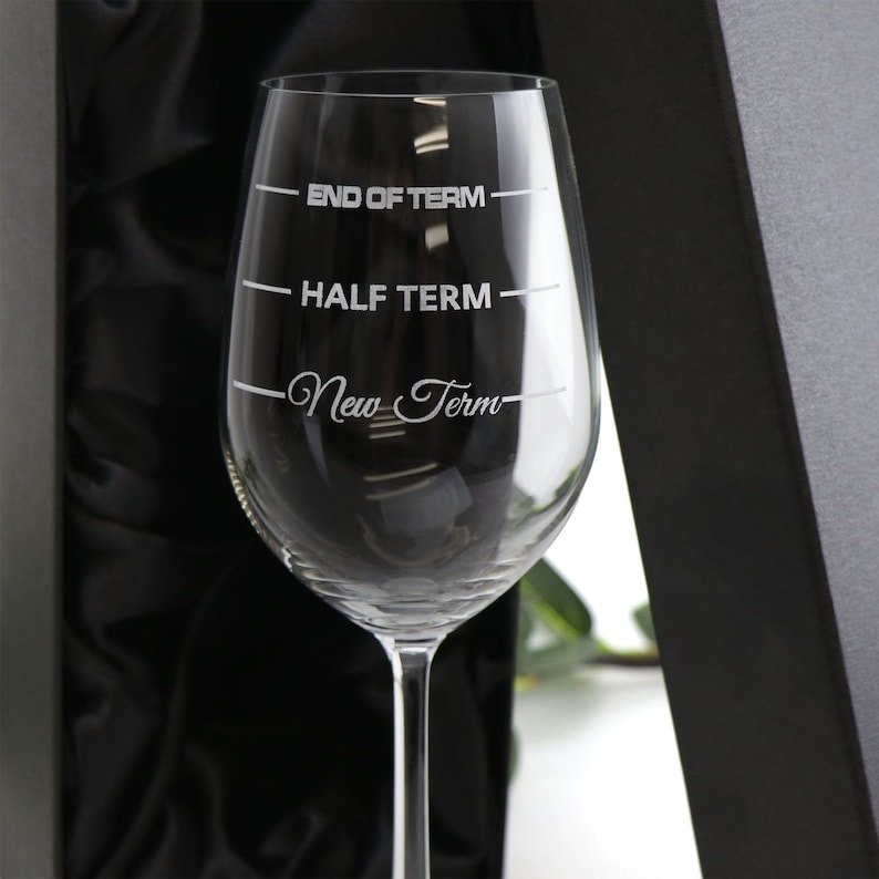 New Term Half Term End of Term Engraved 350 Ml Wine Glass Etsy Australia