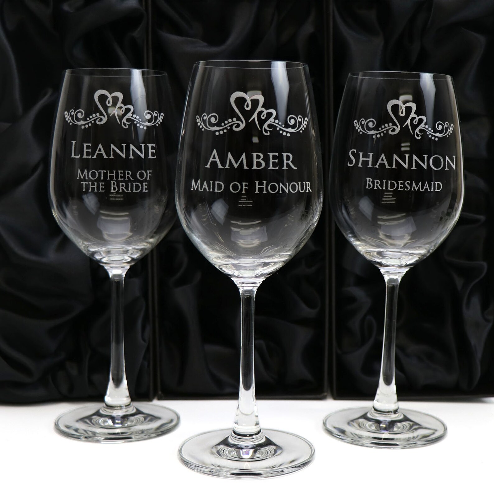 5x Personalised Wine Glasses 350ml Engraved Gift Wedding Etsy Australia