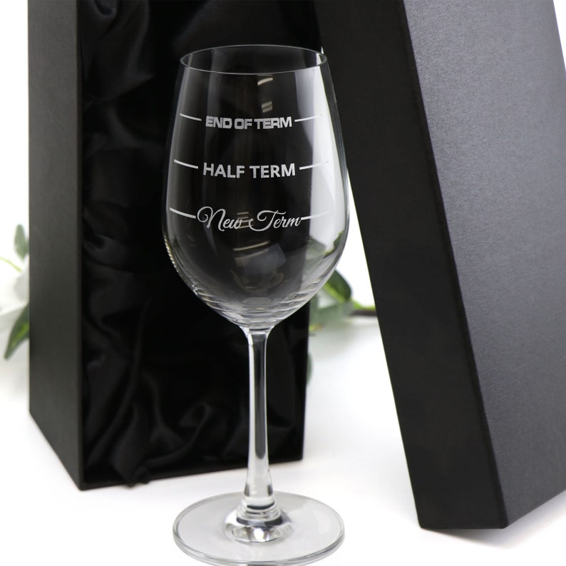 New Term Half Term End of Term Engraved 350 ml Wine Glass Etsy