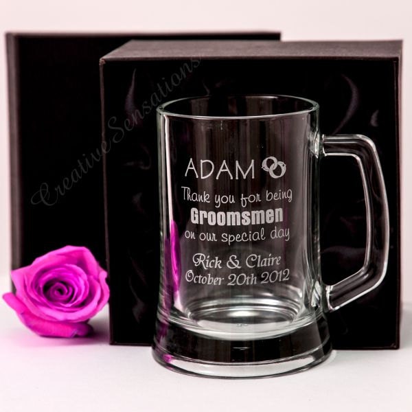 Engraved 500ml Beer Mug Gift Boxed Box Glass Wedding Etsy Australia