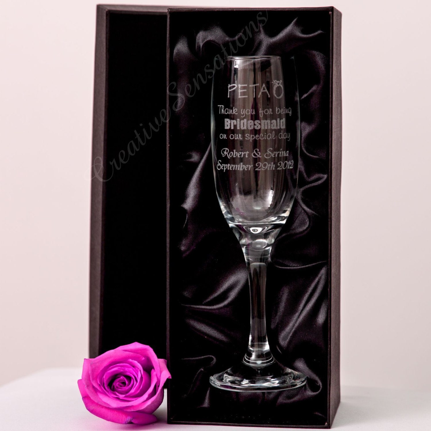 Engraved 215ml Champagne Glass Gift BOXED Box Wedding Etsy Australia