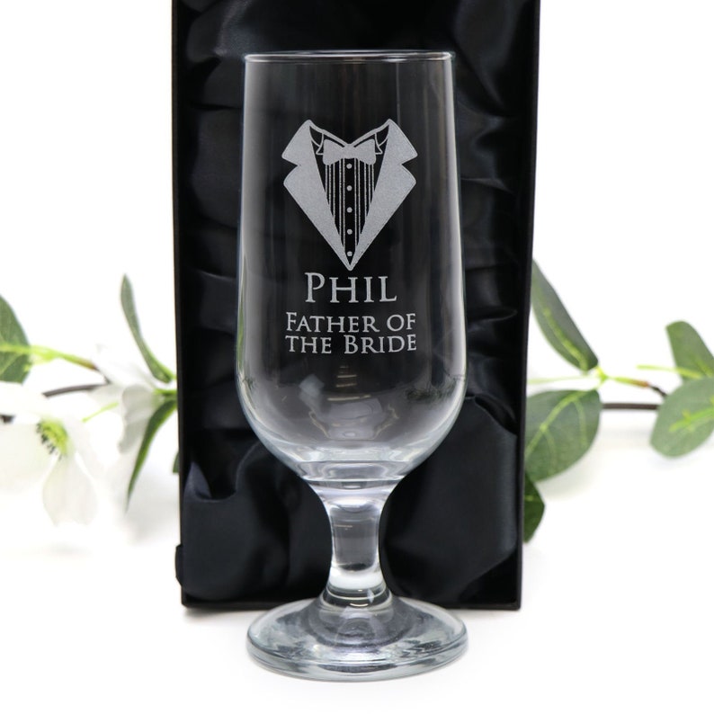 Personalised Engraved 425ml Footed Beer Glass Goblet Wedding Etsy