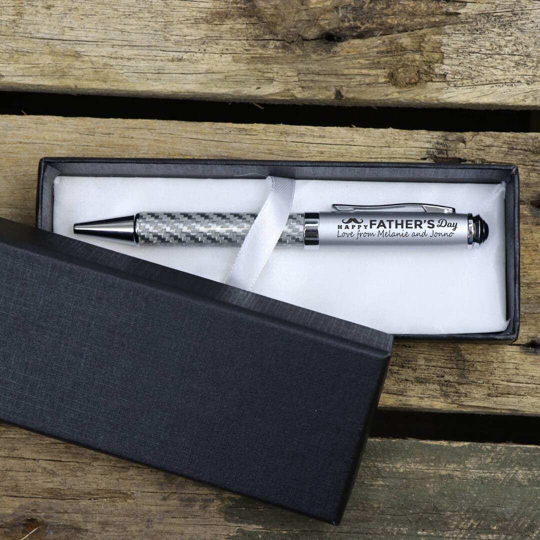 Carbon Fiber Fathers Day Engraved Pen Set Etsy Australia