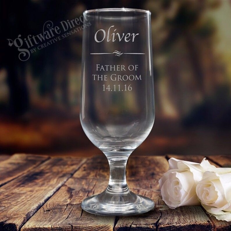 Personalised Engraved 425ml Footed Beer Glass Goblet Wedding Etsy