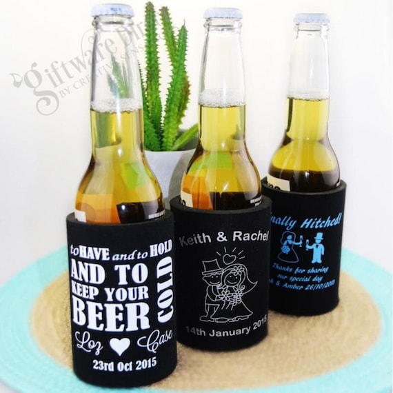 50 X Printed Stubby Holder Stubbie Cooler Wedding Bomboniere Etsy