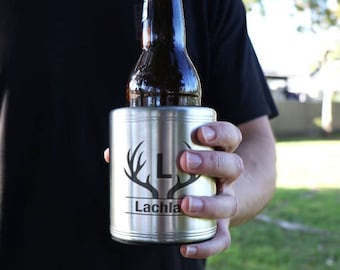 Personalised Engraved Stainless Steel Stubby Holder Home Barware Gift