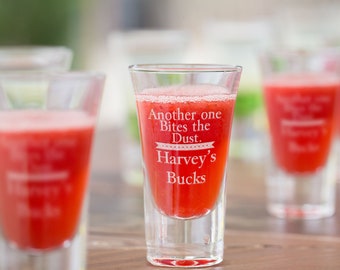 Engraved Buck's Party Bachelor Party Themed 60ml Tall Boston Shot Glass