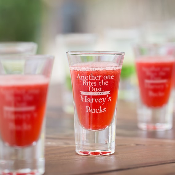 Engraved Buck's Party Bachelor Party Themed 60ml Tall Boston Shot Glass