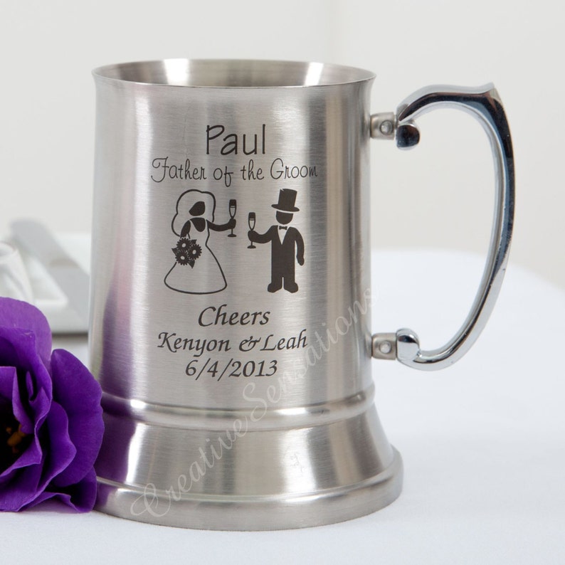 Personalised Engraved Stainless Beer Mug Tankard Wedding Etsy