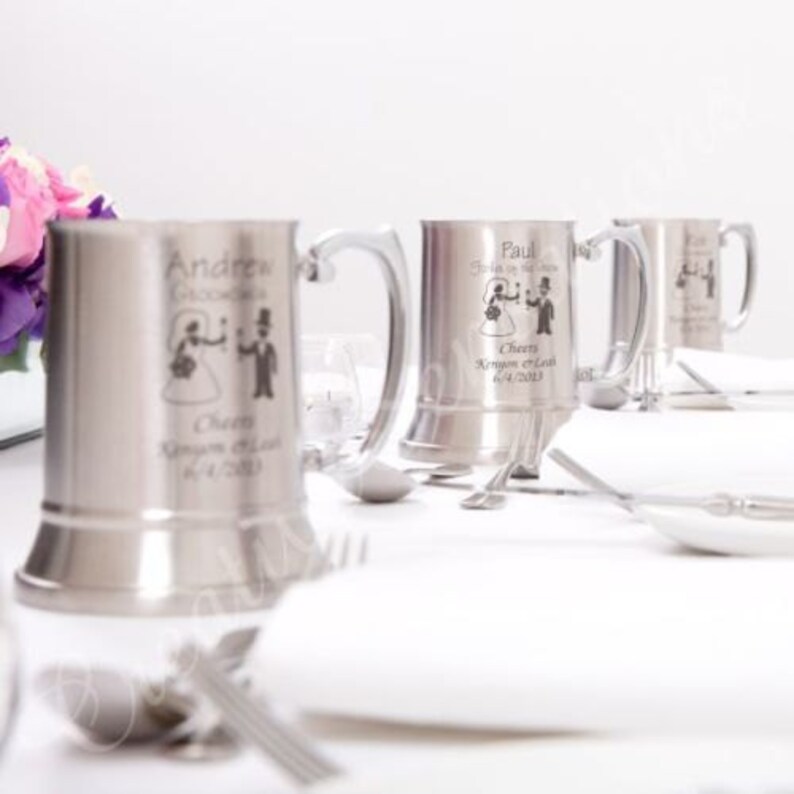 Personalised Engraved Stainless Beer Mug Tankard Wedding Etsy