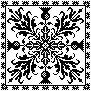 Thistles: Thistle Blossoms and Curling Leaves in Filet Crochet